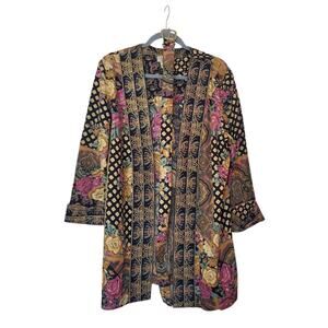 Lady Carol of New York Vintage 80’s Boho Open Belted Kimono, Women's Size 10
